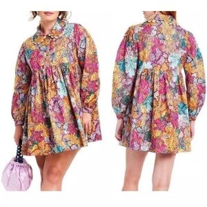 Kika Vargas x Target Anemone Floral Mini Babydoll Dress made of 100% cotton